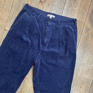 Alex Mill Pleated Corduroy Pants Mens 29 Navy Blue 100% Cotton Tapered Trousers